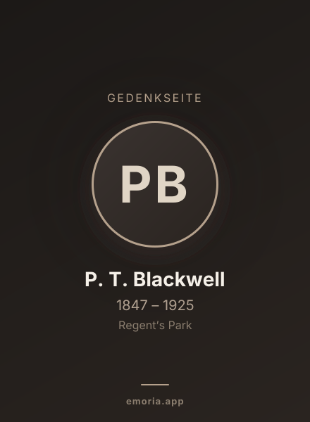 Gedenkportrait von P. T. Blackwell