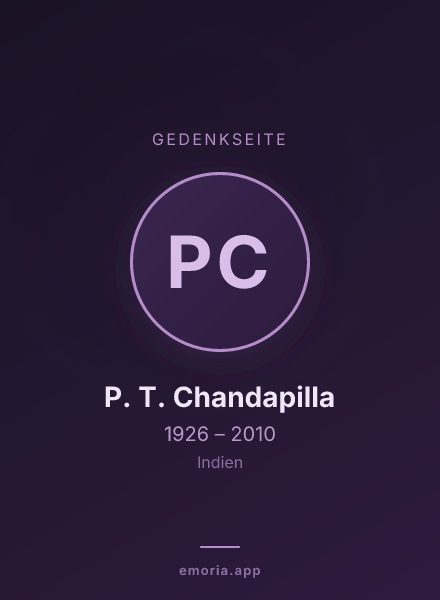 Gedenkportrait von P. T. Chandapilla