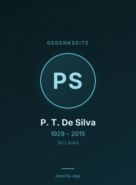 Gedenkportrait von P. T. De Silva
