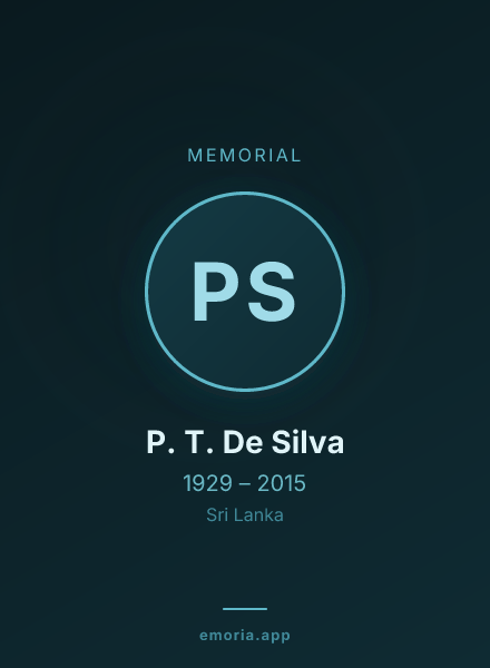 Memorial portrait of P. T. De Silva