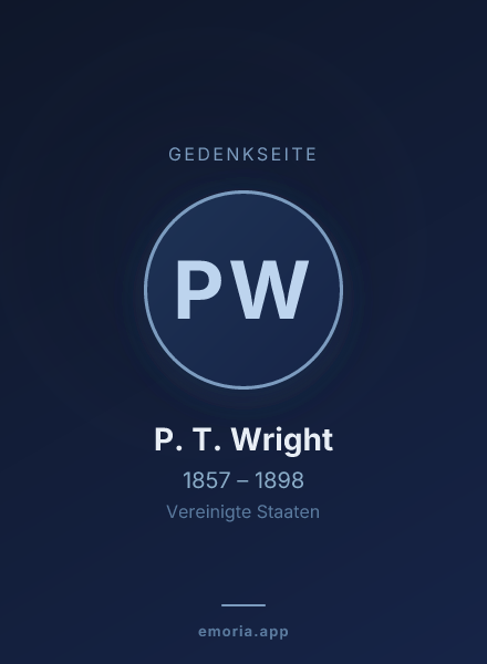 Gedenkportrait von P. T. Wright