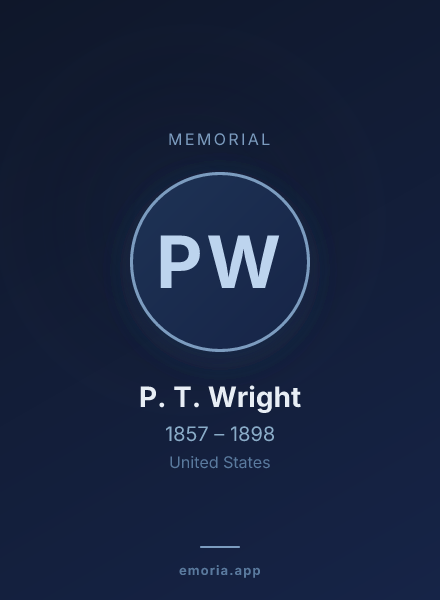 Memorial portrait of P. T. Wright