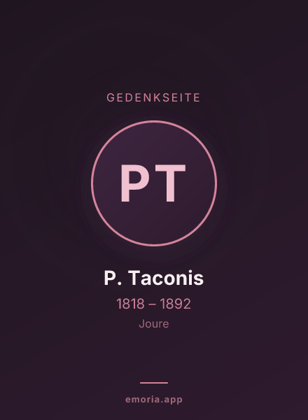 Gedenkportrait von P. Taconis