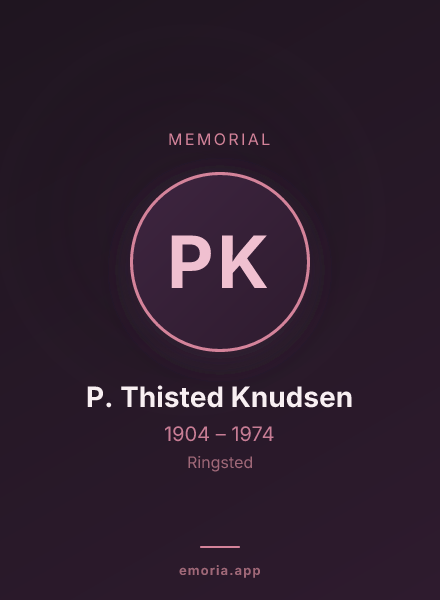 Memorial portrait of P. Thisted Knudsen