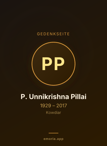 Gedenkportrait von P. Unnikrishna Pillai