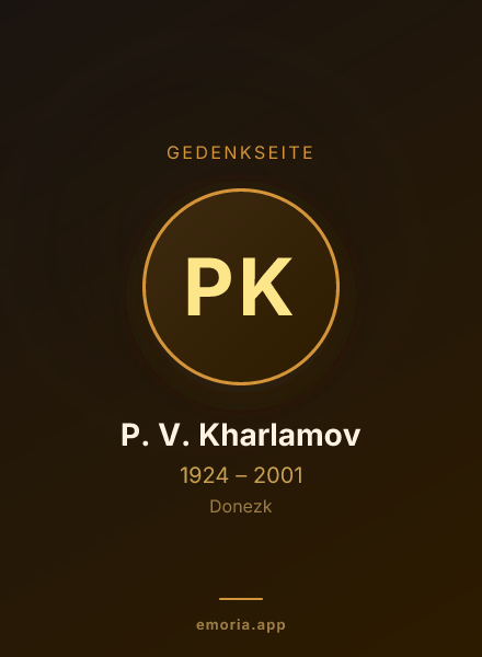 Gedenkportrait von P. V. Kharlamov