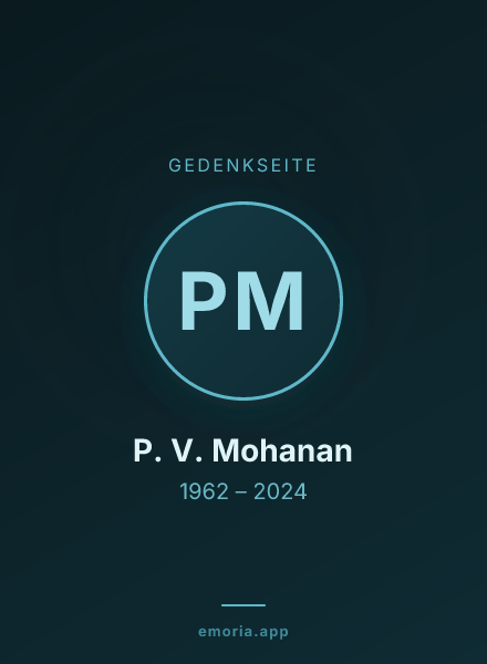 Gedenkportrait von P. V. Mohanan