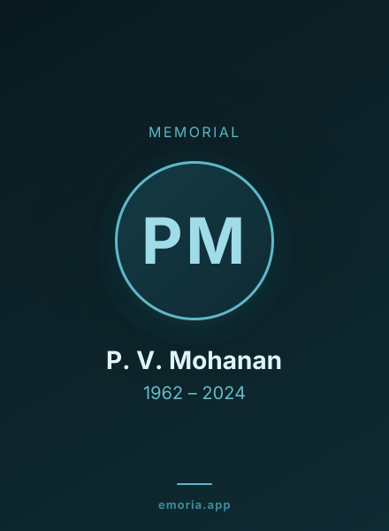Memorial portrait of P. V. Mohanan