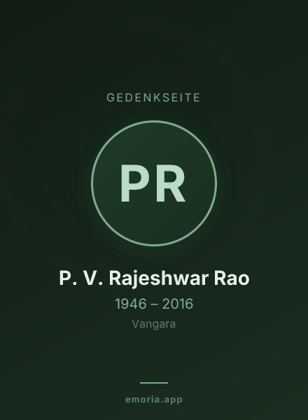 Gedenkportrait von P. V. Rajeshwar Rao