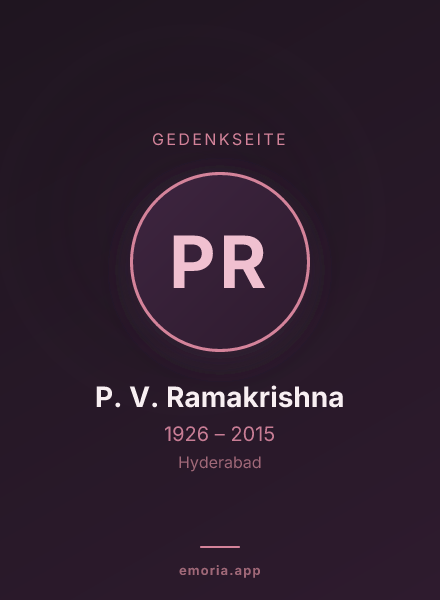 Gedenkportrait von P. V. Ramakrishna