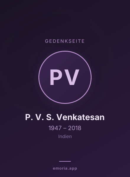 Gedenkportrait von P. V. S. Venkatesan