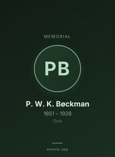 Memorial portrait of P. W. K. Bøckman