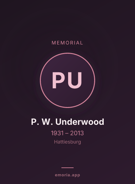 Memorial portrait of P. W. Underwood