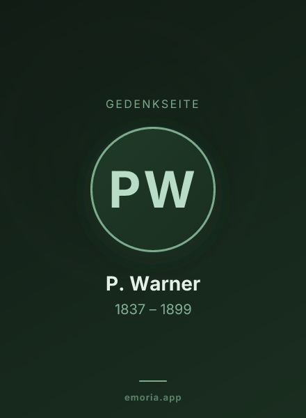 Gedenkportrait von P. Warner