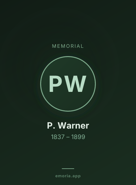 Memorial portrait of P. Warner