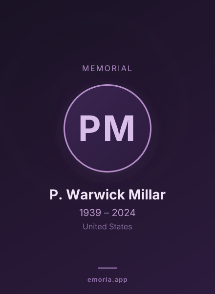 Memorial portrait of P. Warwick Millar