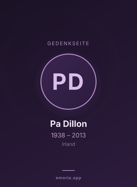 Gedenkportrait von Pa Dillon