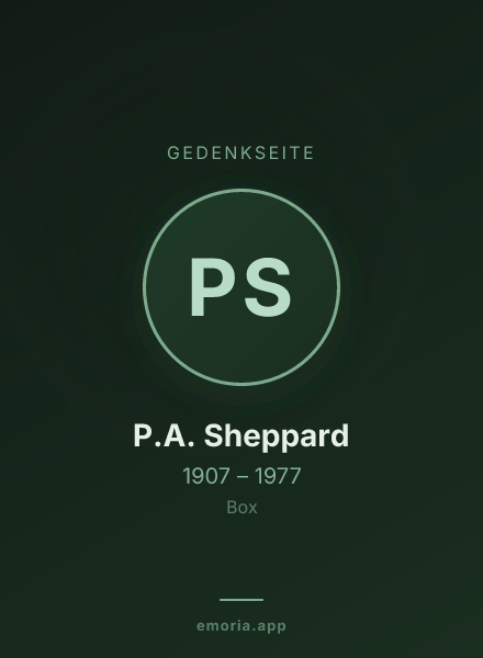 Gedenkportrait von P.A. Sheppard