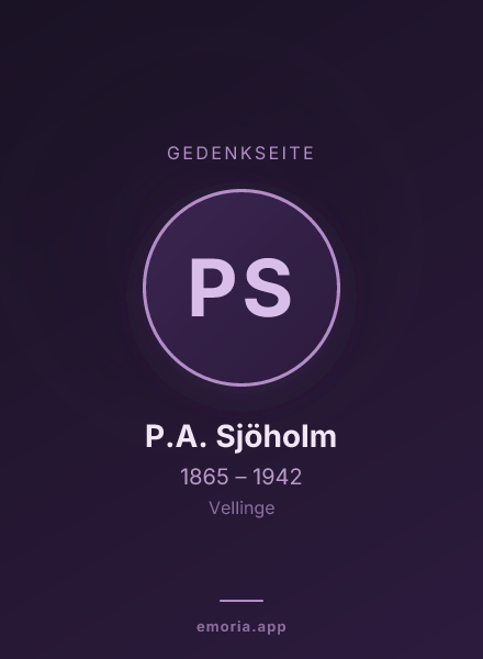 Gedenkportrait von P.A. Sjöholm