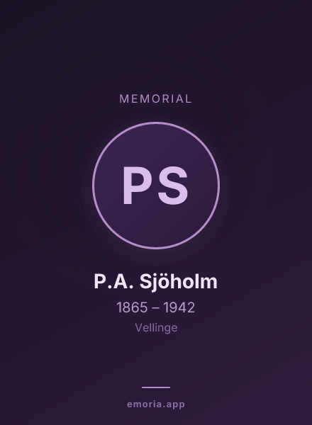 Memorial portrait of P.A. Sjöholm