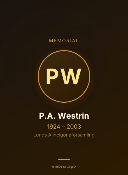 Memorial portrait of P.A. Westrin