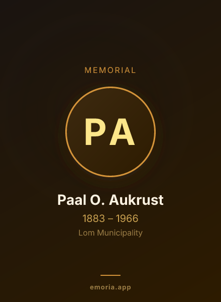 Memorial portrait of Paal O. Aukrust