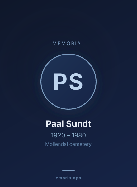 Memorial portrait of Paal Sundt