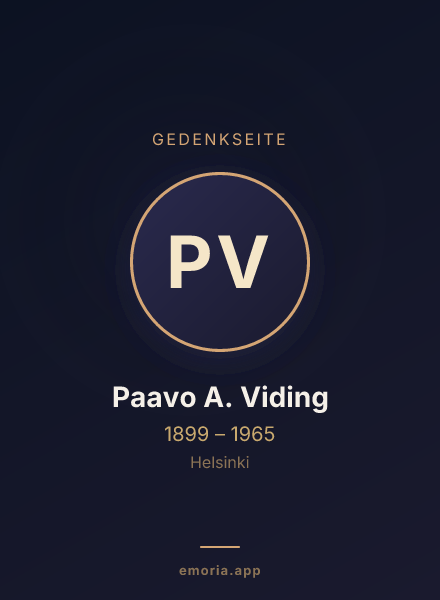 Gedenkportrait von Paavo A. Viding