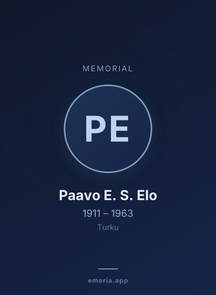 Memorial portrait of Paavo E. S. Elo