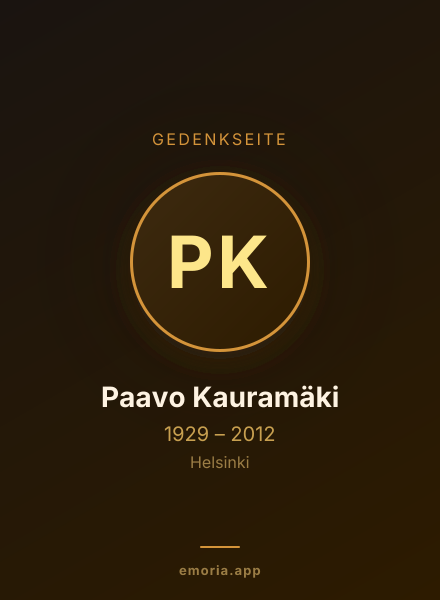Gedenkportrait von Paavo Kauramäki