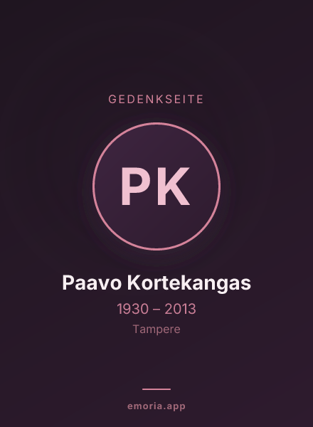 Gedenkportrait von Paavo Kortekangas
