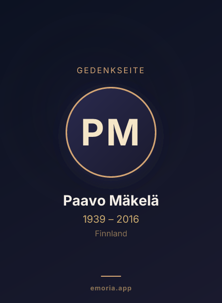 Gedenkportrait von Paavo Mäkelä