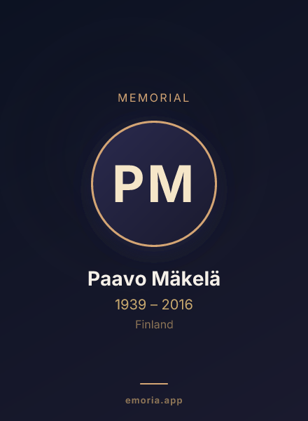 Memorial portrait of Paavo Mäkelä