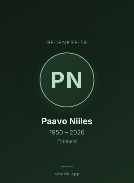 Gedenkportrait von Paavo Niiles