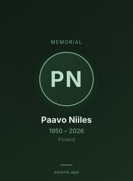Memorial portrait of Paavo Niiles