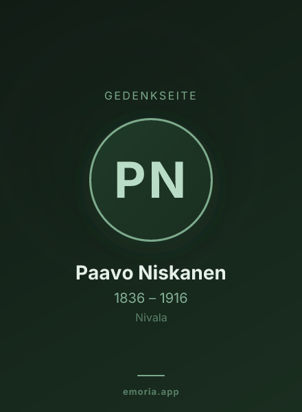 Gedenkportrait von Paavo Niskanen