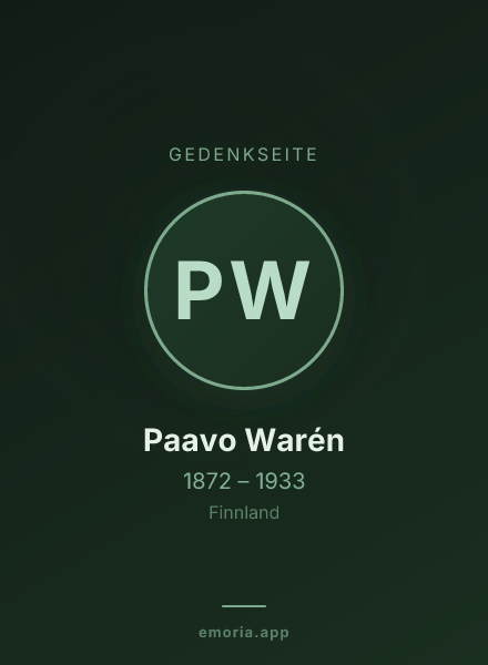 Gedenkportrait von Paavo Warén