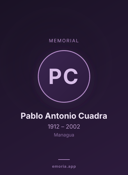 Memorial portrait of Pablo Antonio Cuadra