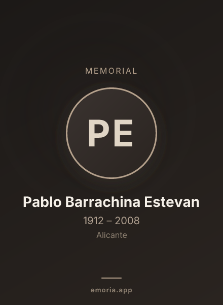 Memorial portrait of Pablo Barrachina Estevan