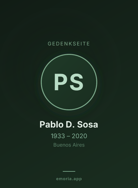 Gedenkportrait von Pablo D. Sosa