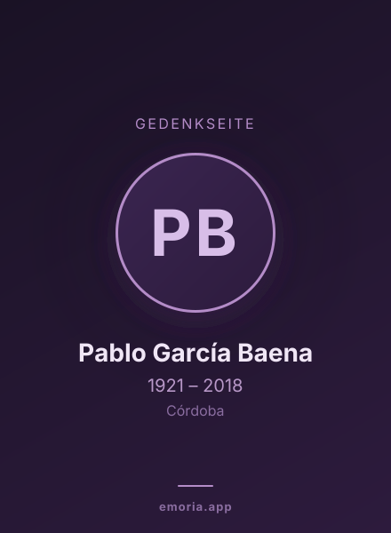 Gedenkportrait von Pablo García Baena
