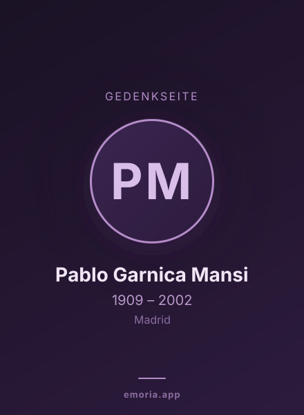 Gedenkportrait von Pablo Garnica Mansi