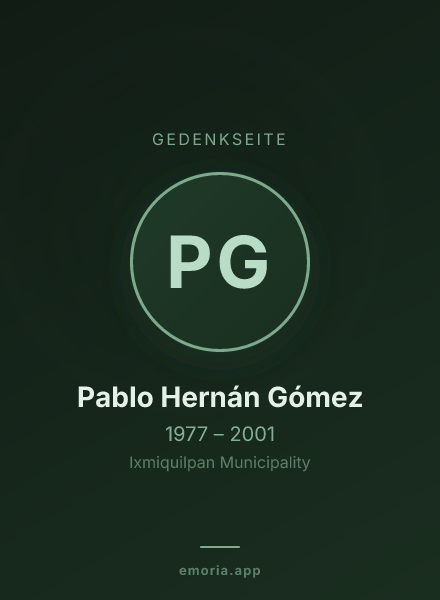 Gedenkportrait von Pablo Hernán Gómez