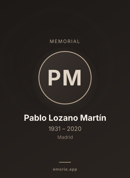 Memorial portrait of Pablo Lozano Martín