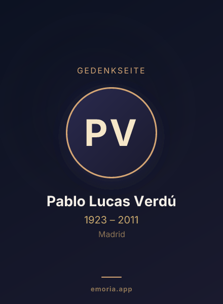 Gedenkportrait von Pablo Lucas Verdú