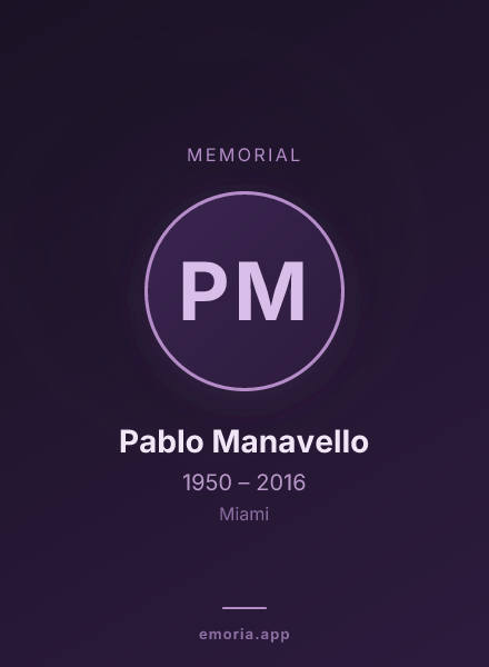 Memorial portrait of Pablo Manavello