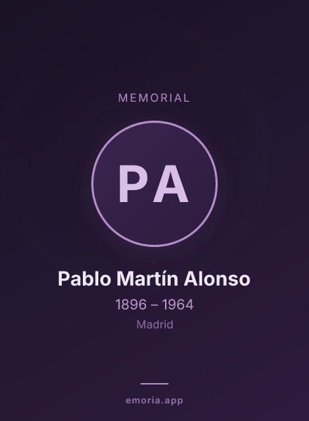 Memorial portrait of Pablo Martín Alonso