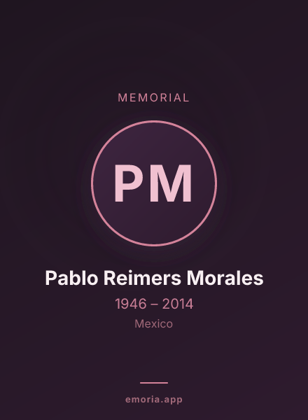 Memorial portrait of Pablo Reimers Morales