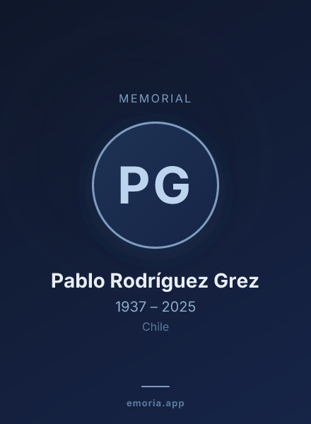 Memorial portrait of Pablo Rodríguez Grez
