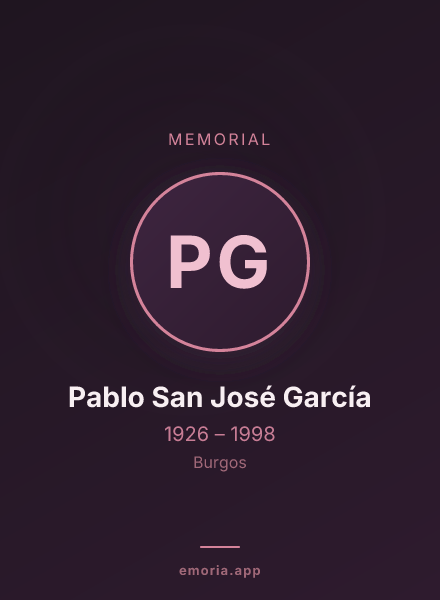 Memorial portrait of Pablo San José García